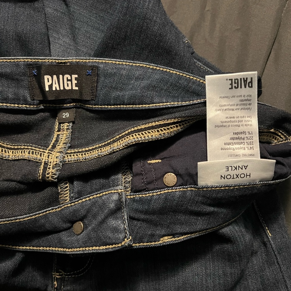 Paige Dark Blue Denim Jeans